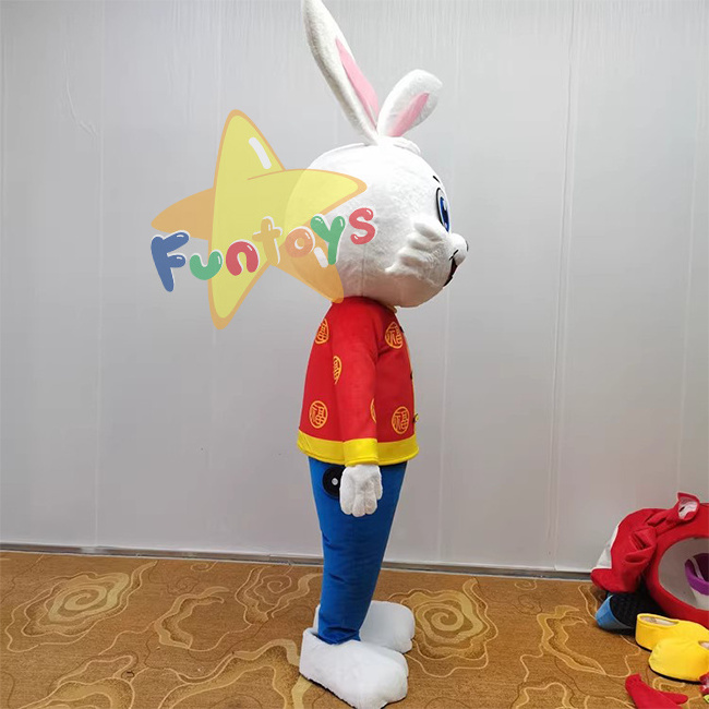 Funtoys Popular giant customized moving inflatable Beaming rabbits mascot costume Inflatable robot mascot adult party costume