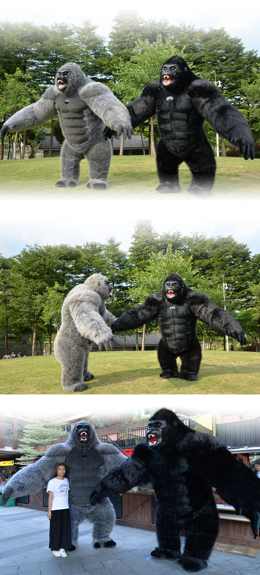 Funtoys King Kong Inflatable Costume for Adult Plush Furry Mascot Anime Halloween Venice Carnival Dress Suit Fursuit Gorilla