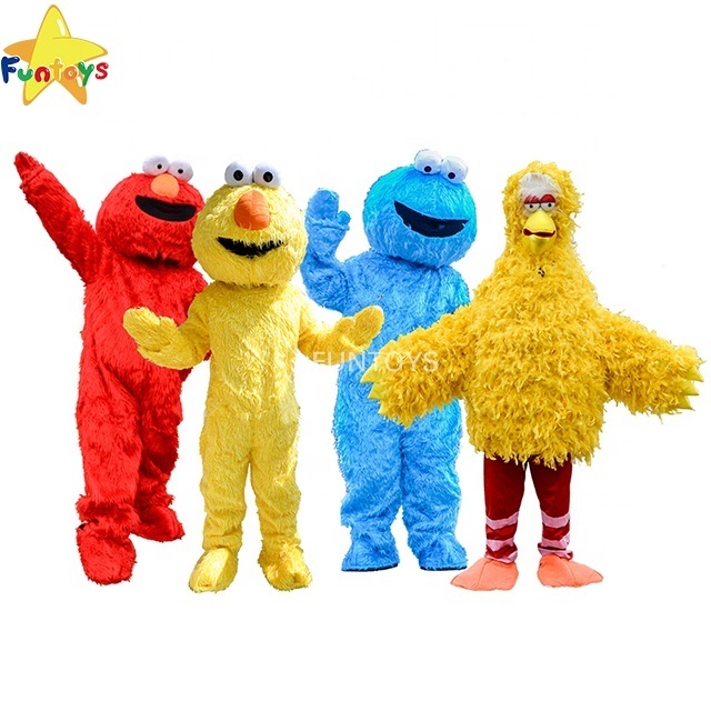 Funtoys Plush Sesame Street Cookie Monster Elmo Mascot Cartoon Costume Red Blue Elmo For Adult