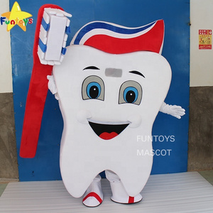 Funtoys CE Adult Tooth Mascot Costume With Toothbrush For Festival Advertising