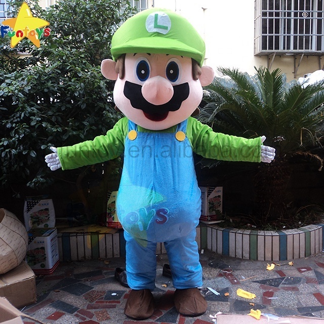 Funtoys Super Mario& Luigi 2 Mascot Costume Customized Cartoon Halloween Anime Carnival Mascotte Costumes Promotion For Adult