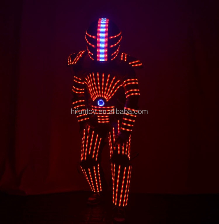 Funtoys MOQ 1 PC Bar Led robot Luminous Prom Dress Adults Stage Performance Clothing Led luminous Dress For Party Night Club