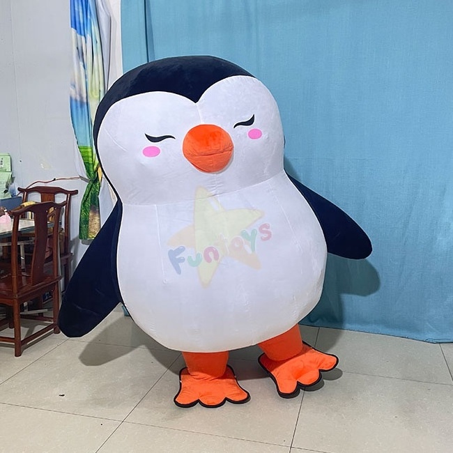 Funtoys MOQ 1 PIECE Hot sale Inflatable cute penguin mascot costume party adult penguin cosplay mascot animal costume for sale