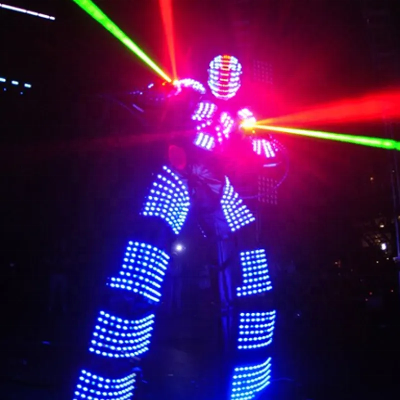 Pefermance Long Sleeve Luminous Ballroom Led Robot Dance Costume led robot suit stage dance costume