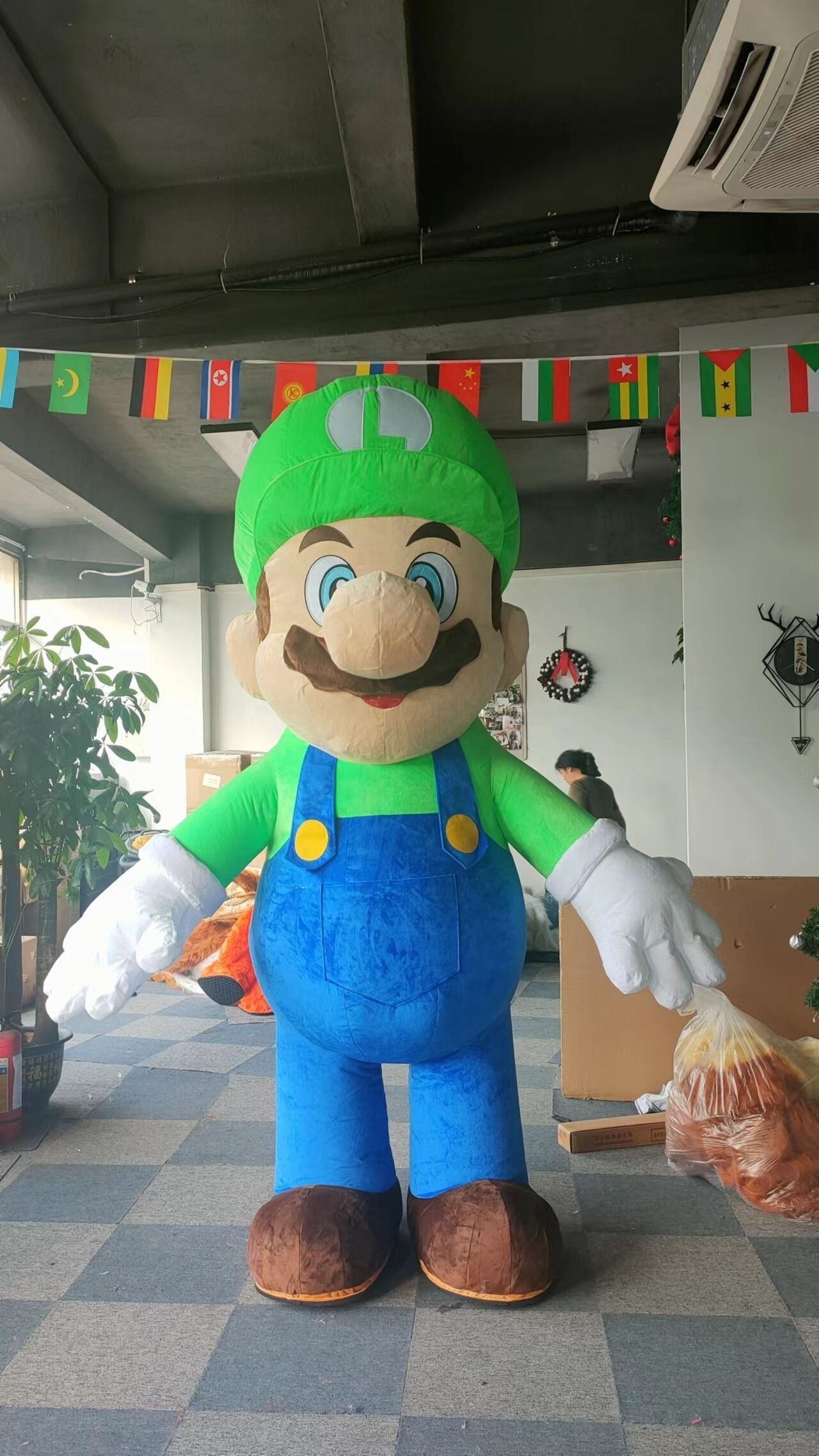 Funtoys MOQ 1 PIECE  inflatable cartoon character super mario mascot costume for sale super mario costumes for holiday event