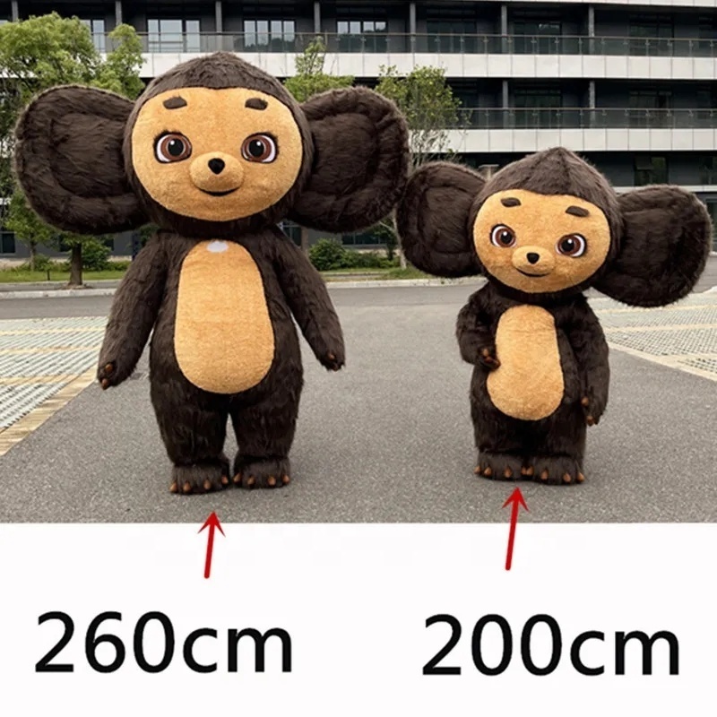 Funtoys Giant Ape Inflatable Cheburashka Mascot Costume 2m/2.6m Monkey Custom Anime Cosplay Mascotte Fancy Carnival For Adult