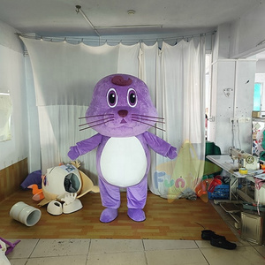 Funtoys Professional custom Plush Purple sea lion Mascot Costumes For party