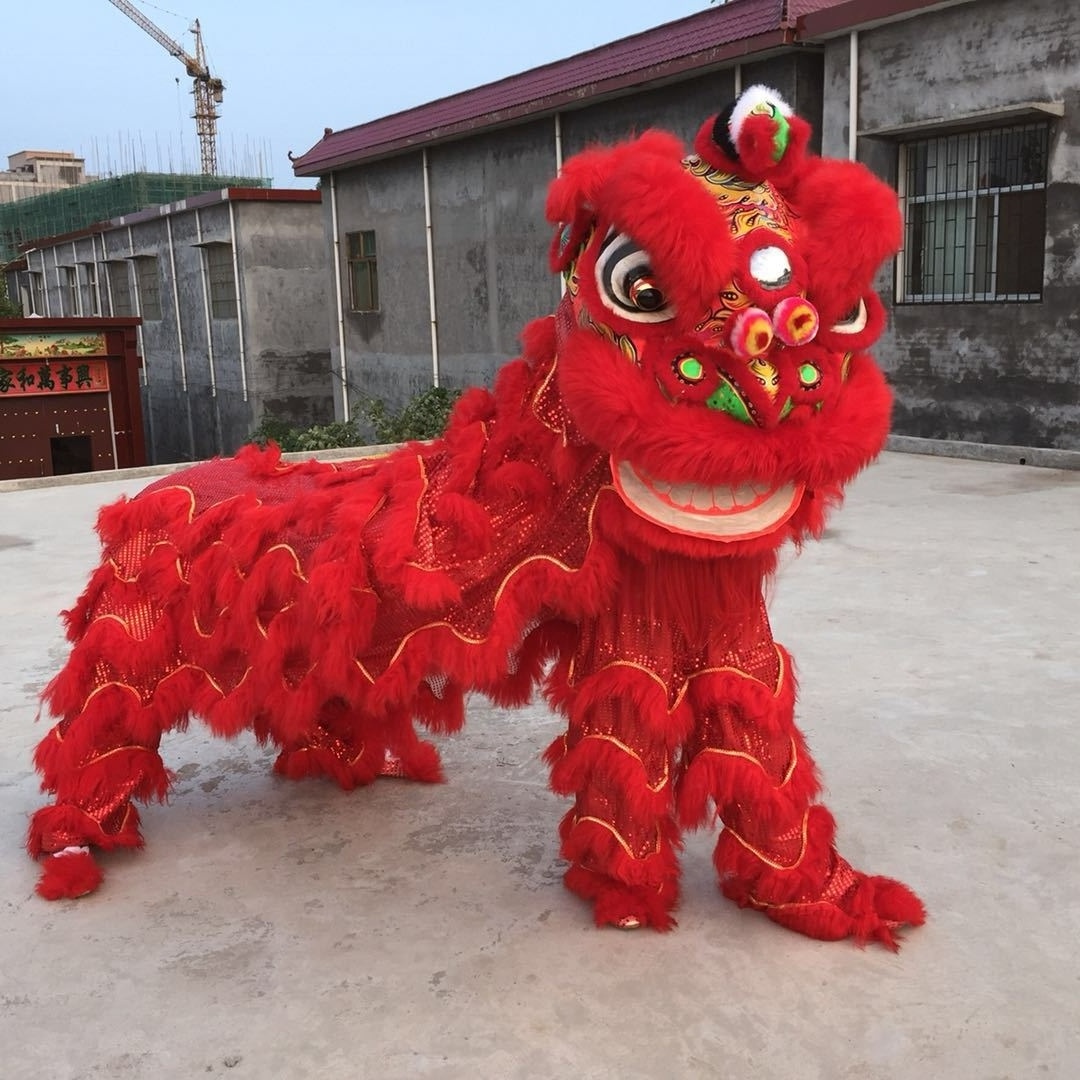 High Quality Chinese new year Adult Lion Dance Wool Prop Plush Dragon Lantern performance Authentic Lion Dance Costume For Sale