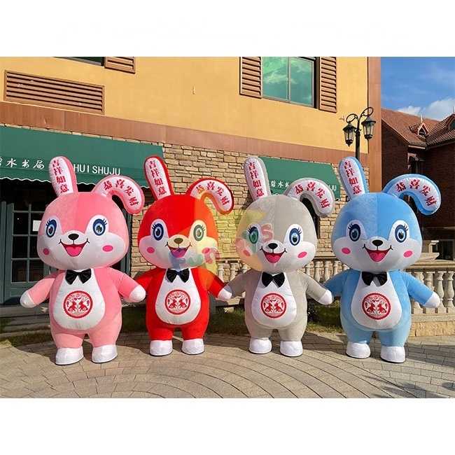 Funtoys MOQ 1 PIECE Hot Sales Customized Inflatable Cartoon Rabbit Mascot Adult Party inflatable rabbit mascot costume for sale