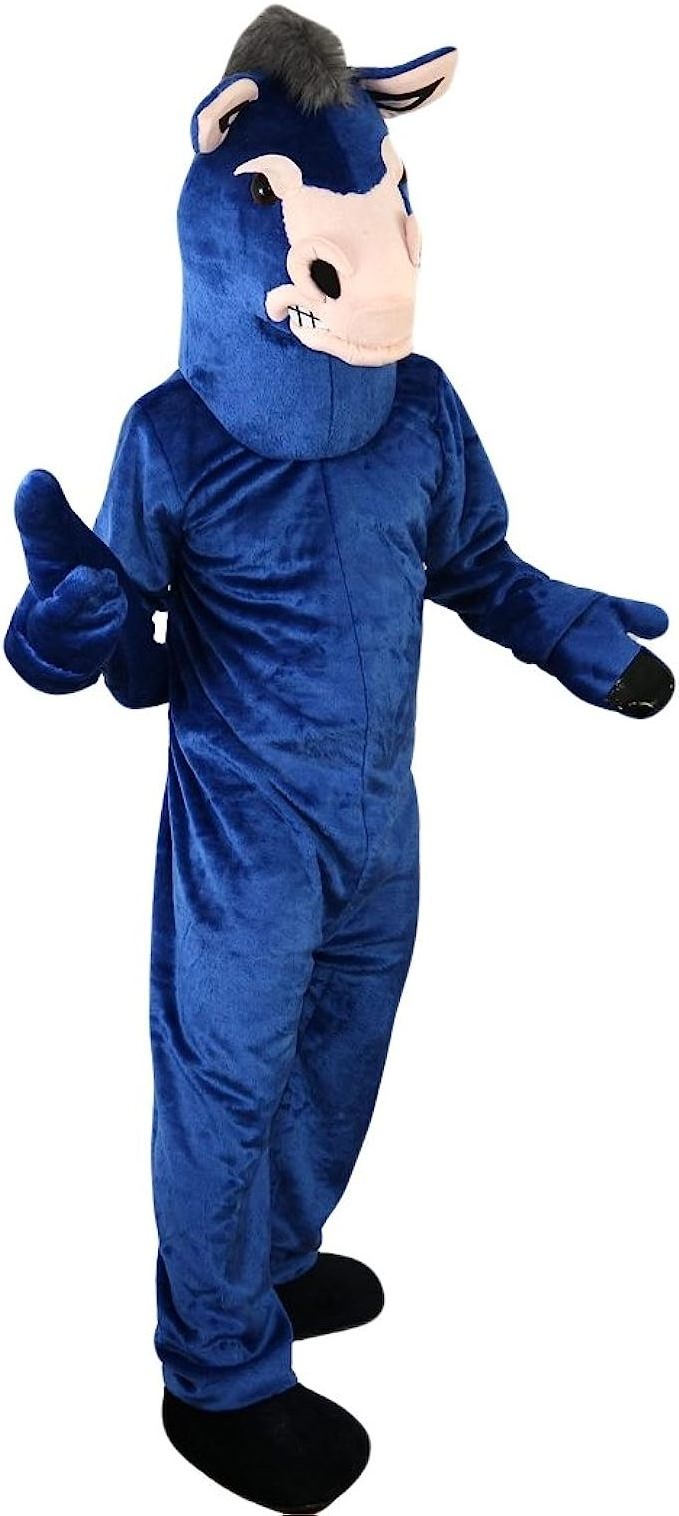 Funtoys Blue Donkey Mascot Costume for Cartoon Character Adult Size for Halloween Performance Parade Activity