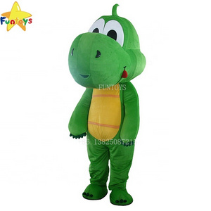 Funtoys Dinosaur Grass Green Dragon Barney Cosplay Mascot Costume For Adult