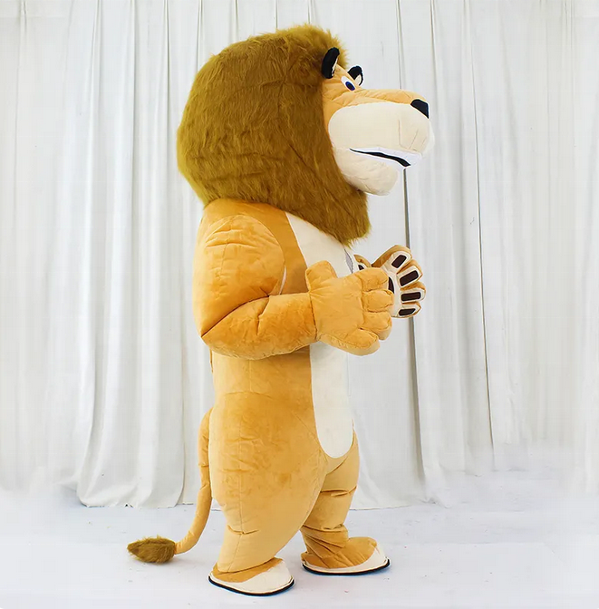 Funtoys Brown Long Fur Lion Mascot Costume for Adult Cartoon Character for Conference Advertising Festival Presentation