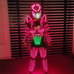 FUNTOYS LED Robot Costume Stage RGB multicolor Jacket Dancer Wearing Cosplay Suit Laser Gloves for Nightclub Party Man dance