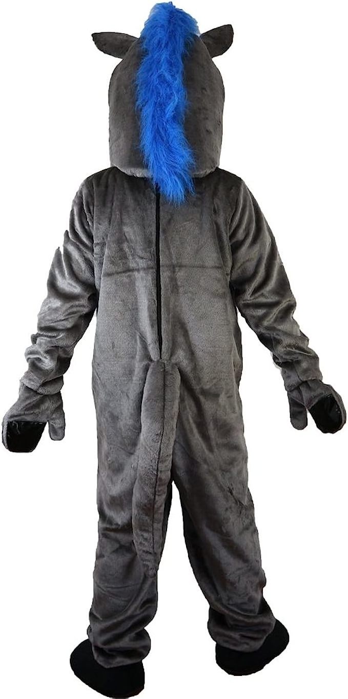 Funtoys Grey Donkey Mascot Costume for Animal Cartoon Cosplay Adult Size for Party Game Feast Carnival