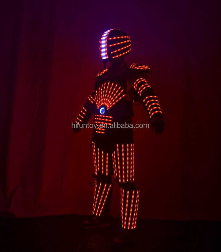 Funtoys MOQ 1 PC Bar Led robot Luminous Prom Dress Adults Stage Performance Clothing Led luminous Dress For Party Night Club