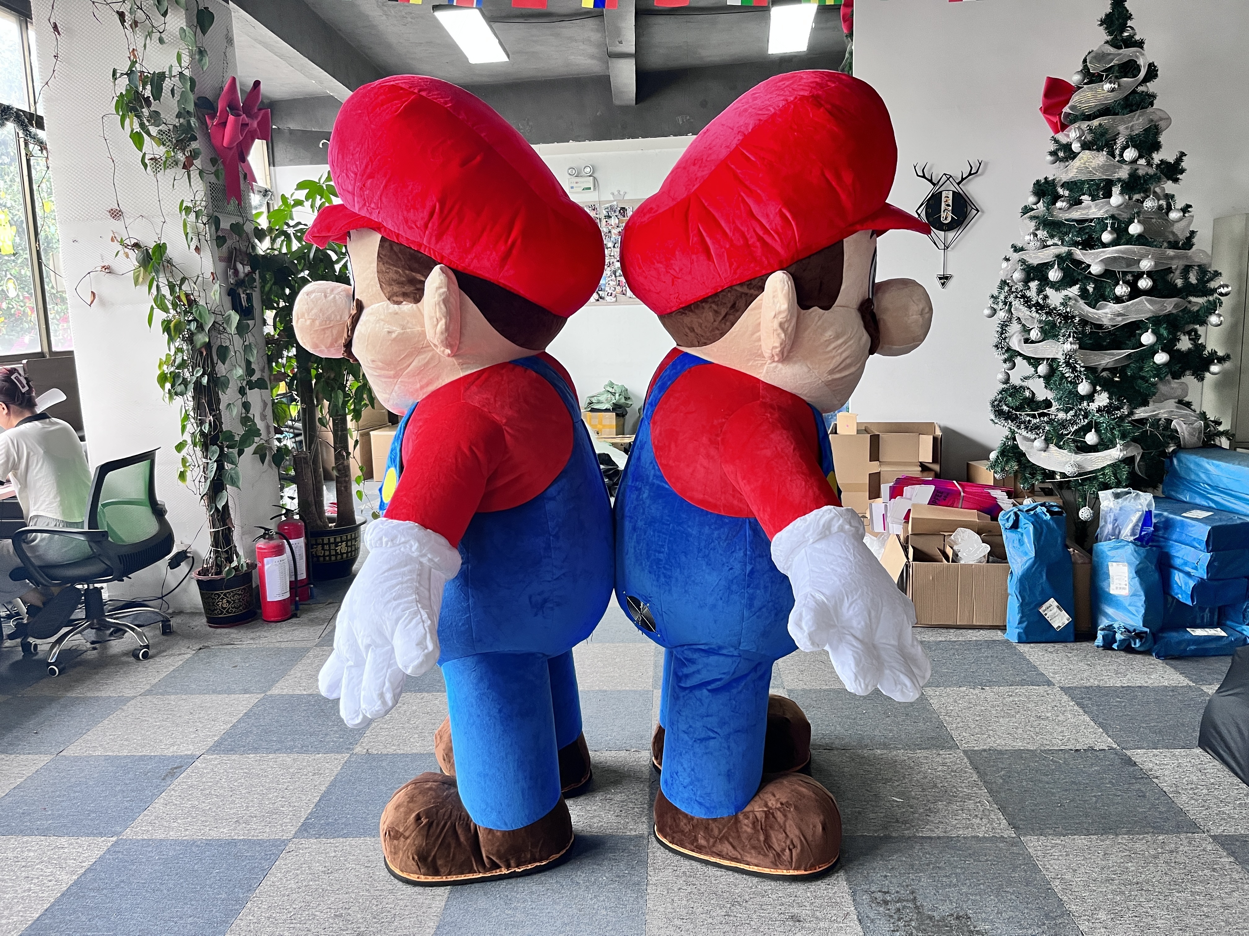 Funtoys MOQ 1 PIECE High quality customized movie Inflatable Super Mario brother Mascot Costume cartoon inflatable Luigi mascot