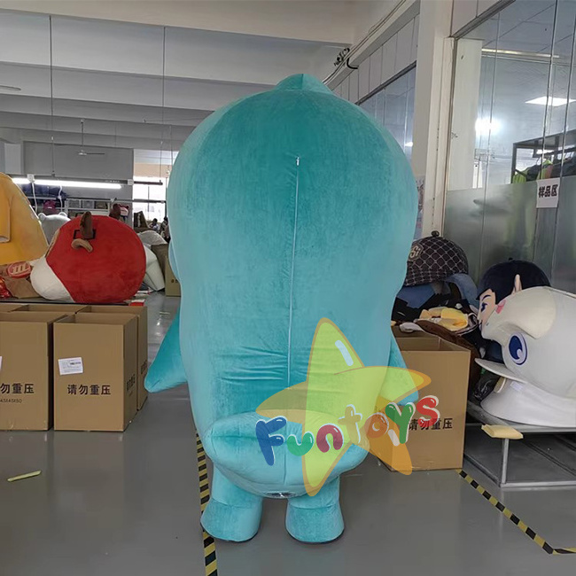 Funtoys Advertising custom inflatable walking cute dolphin costume inflatable plush dolphin Mascot costume for large event party