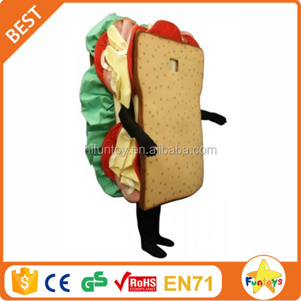 Funtoys CE Food Sandwich Mascot Costume Cosplay Theme Mascotte Carnival Costume