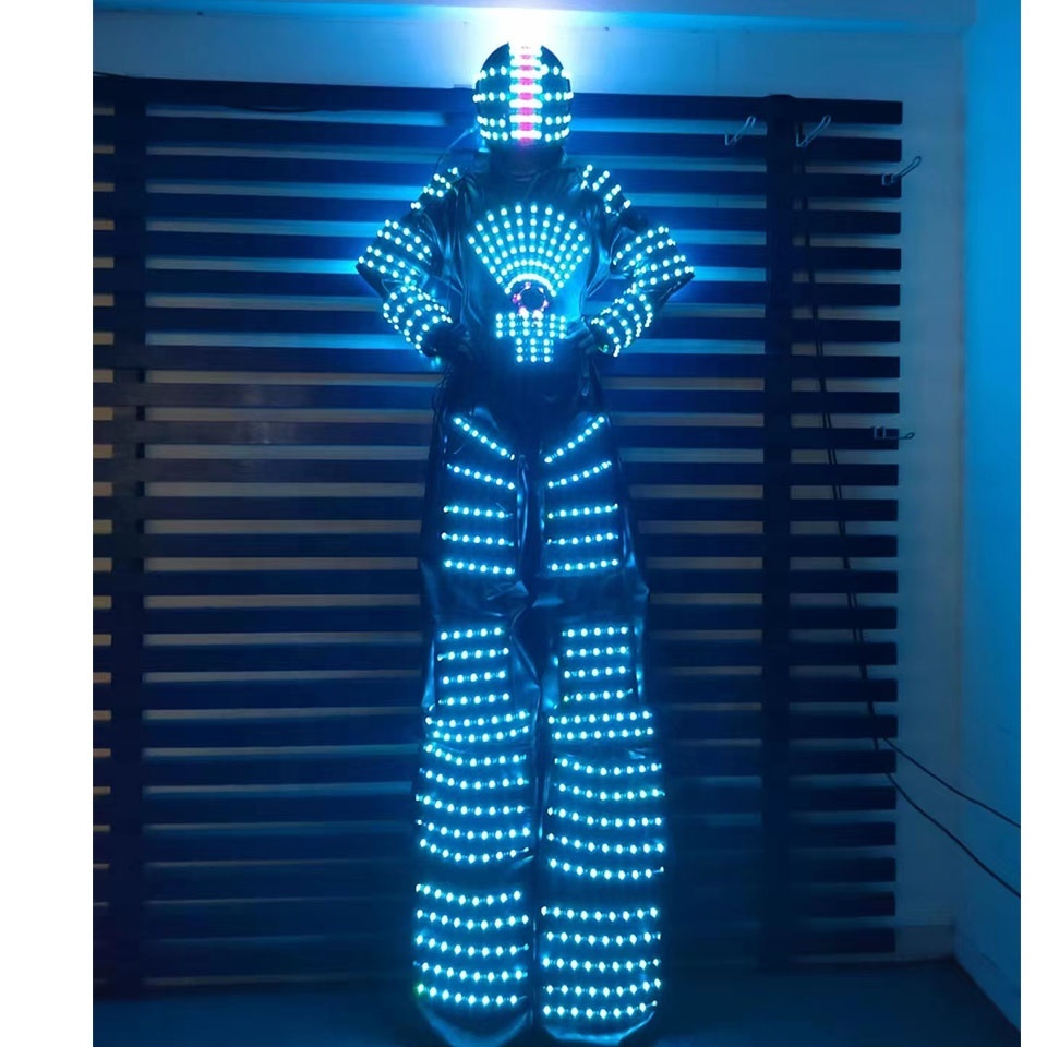 FUNTOYS HOT SALE LED Luminous Robot Costume With Laser Helmet Gloves Laser Robot Costume LED Robot suit