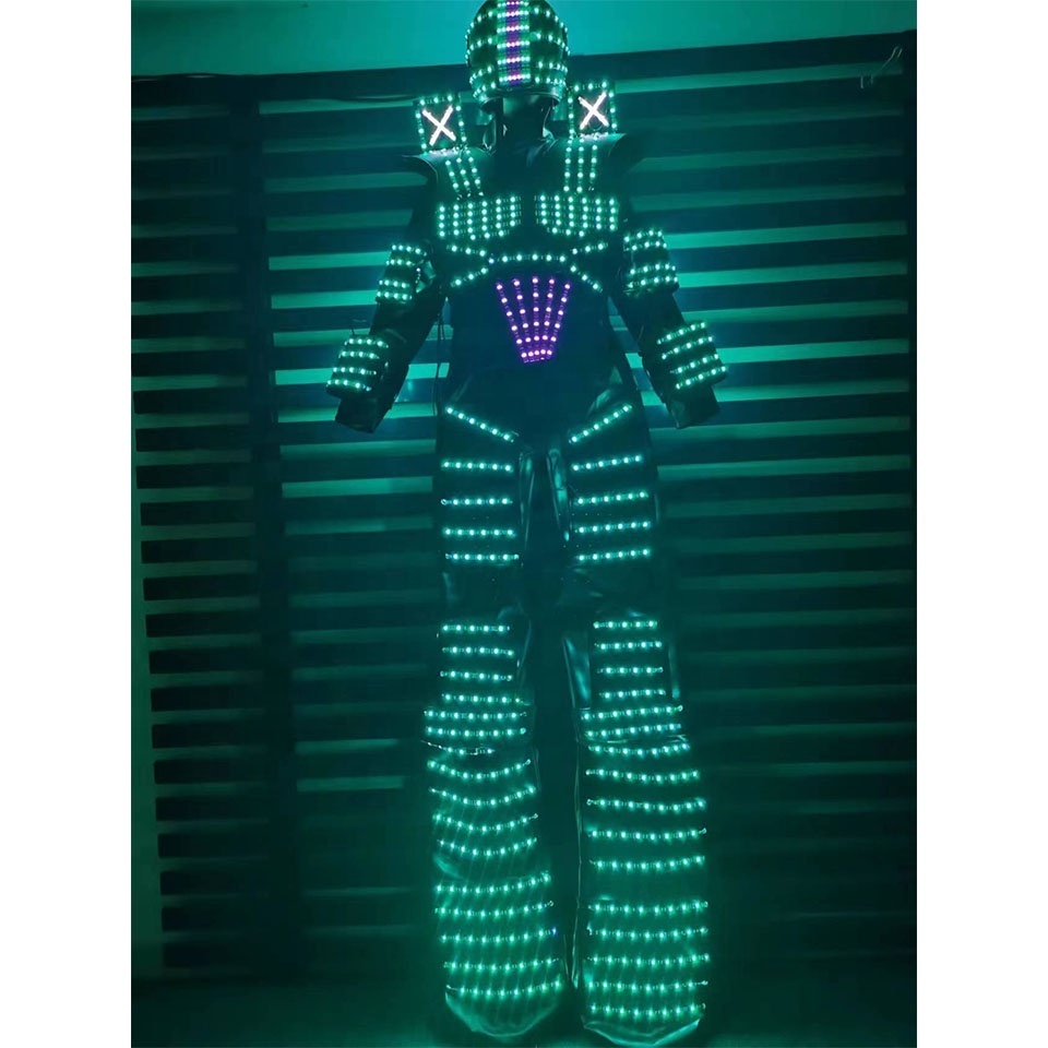 FUNTOYS HOT SALE LED Luminous Robot Costume With Laser Helmet Gloves Laser Robot Costume LED Robot suit