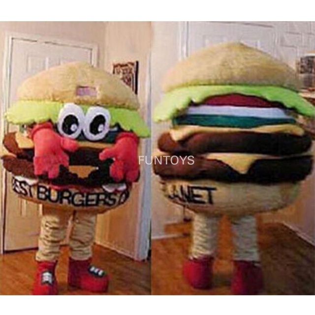 Funtoys CE Best Burgers Hamburger Mascot Burger Costume Custom Fancy Anime Cosplay Mascotte Fancy Dress Carnival