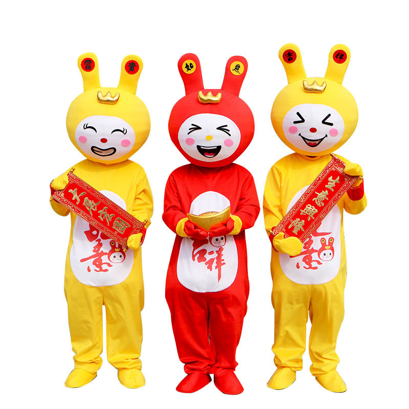 Funtoys Chinese rabbit new year mascot costume cartoon character bunny mascot for adult