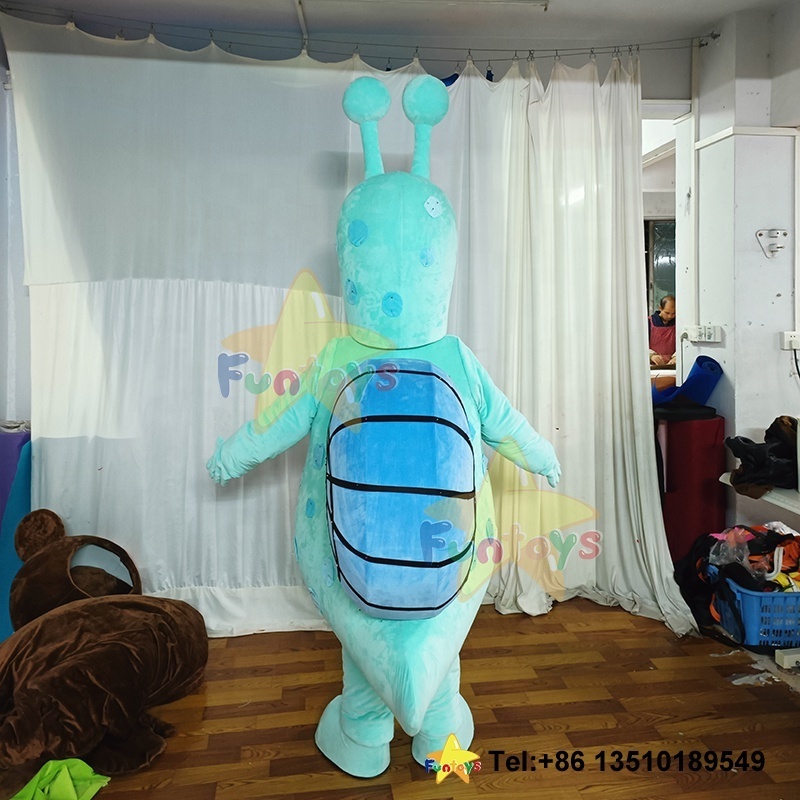 Funtoys professional customize blue snail mascot costume cartoon plush cute walking doll cosplay props commercial for adult