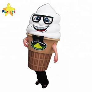 Funtoys CE Custom plush walking ice cream adult mascot costume for advertising