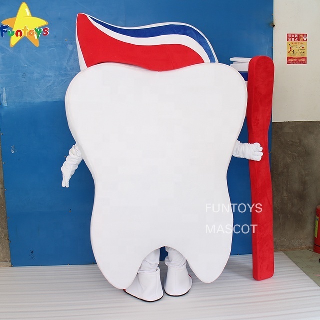 Funtoys CE Adult Tooth Mascot Costume With Toothbrush For Festival Advertising