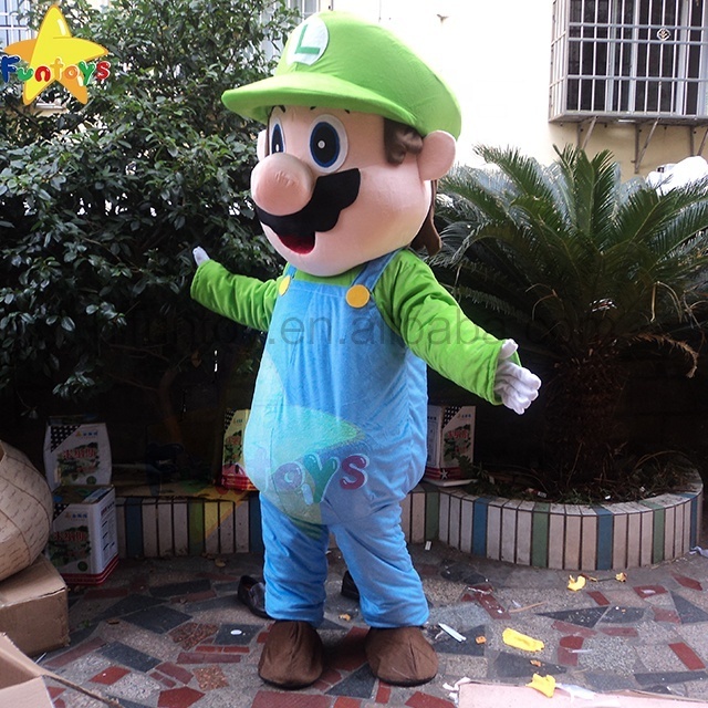 Funtoys Super Mario& Luigi 2 Mascot Costume Customized Cartoon Halloween Anime Carnival Mascotte Costumes Promotion For Adult