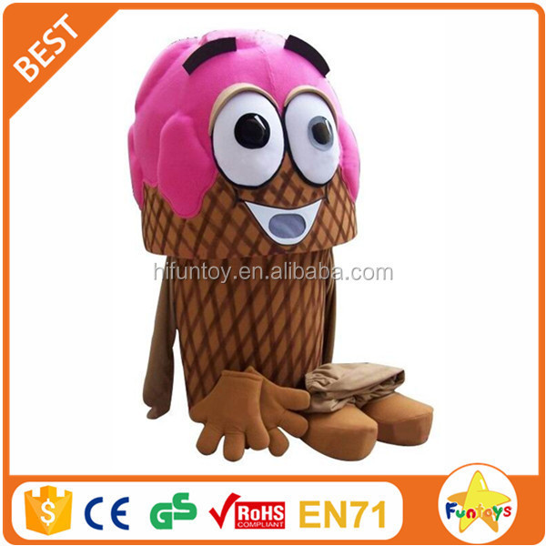 Funtoys CE Custom plush walking ice cream adult mascot costume for advertising