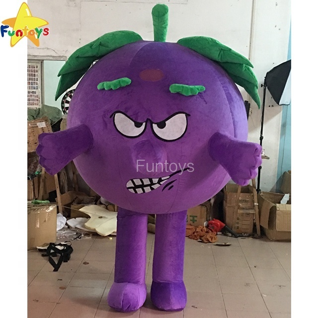 Funtoys Fruit Inflatable Evil Eggplant Mascot Costumes Grape Halloween Animation For Adult