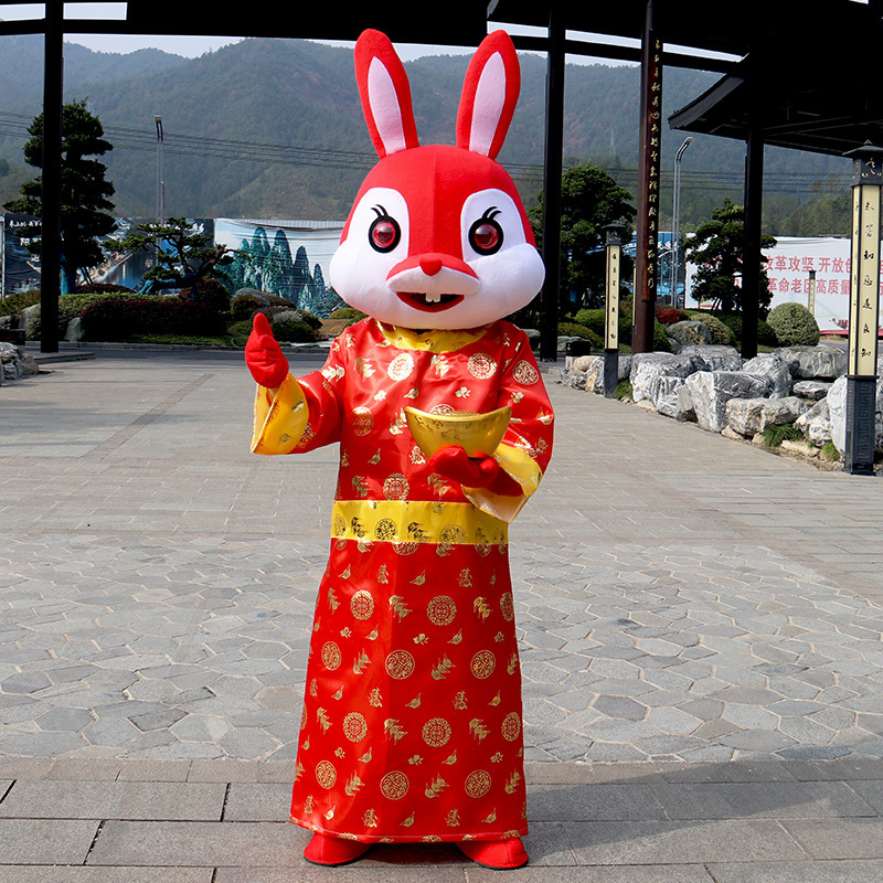 Funtoys Chinese rabbit new year mascot costume cartoon character bunny mascot for adult