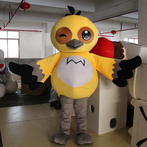 Funtoys Hot selling Customized Inflatable Cute Cartoon character Halloween mascot adult yellow bird costume for party