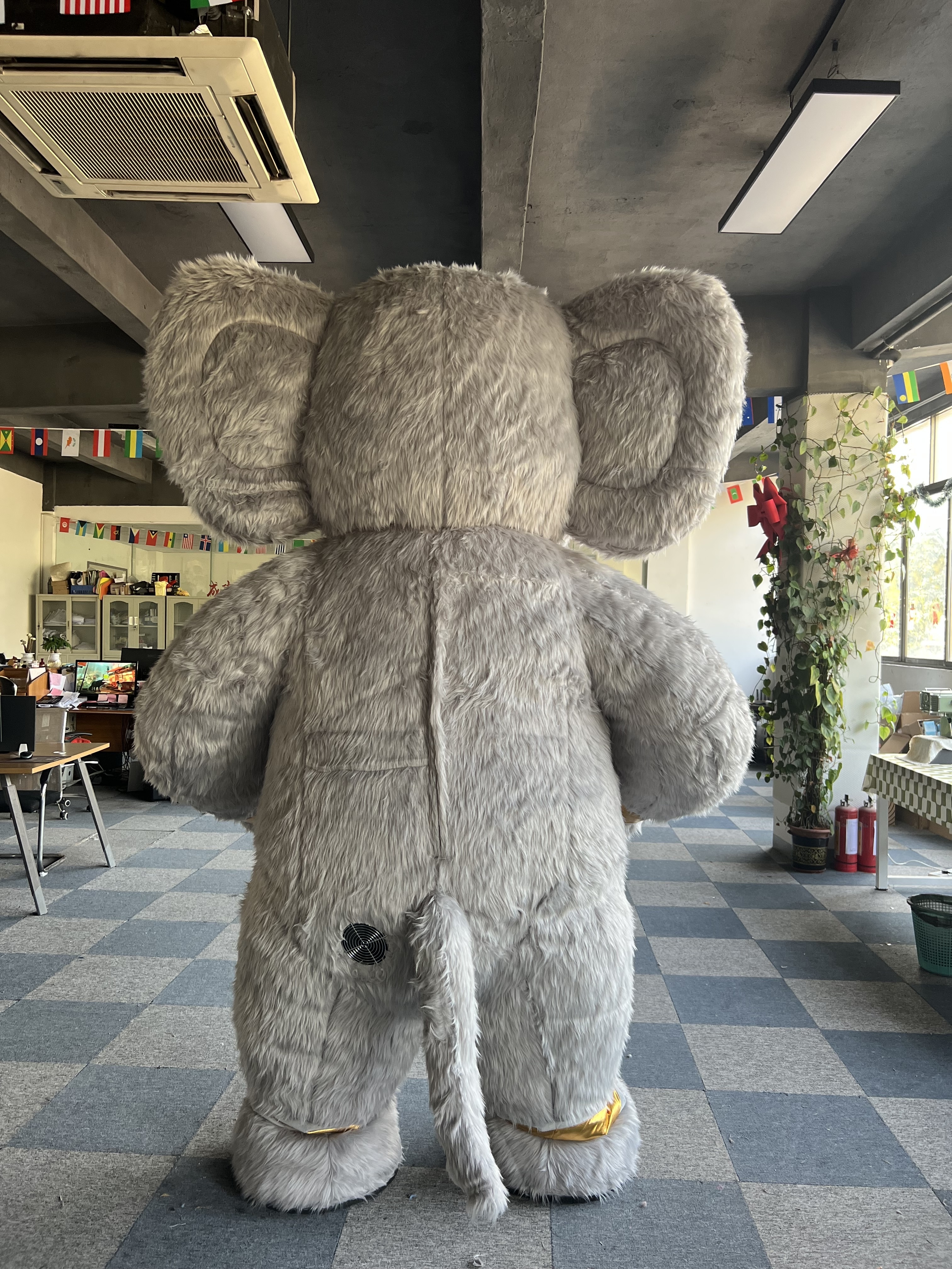 Funtoys Best customized plush walking inflatable gray elephant clothing cartoon animal character mascot costume for Party Event