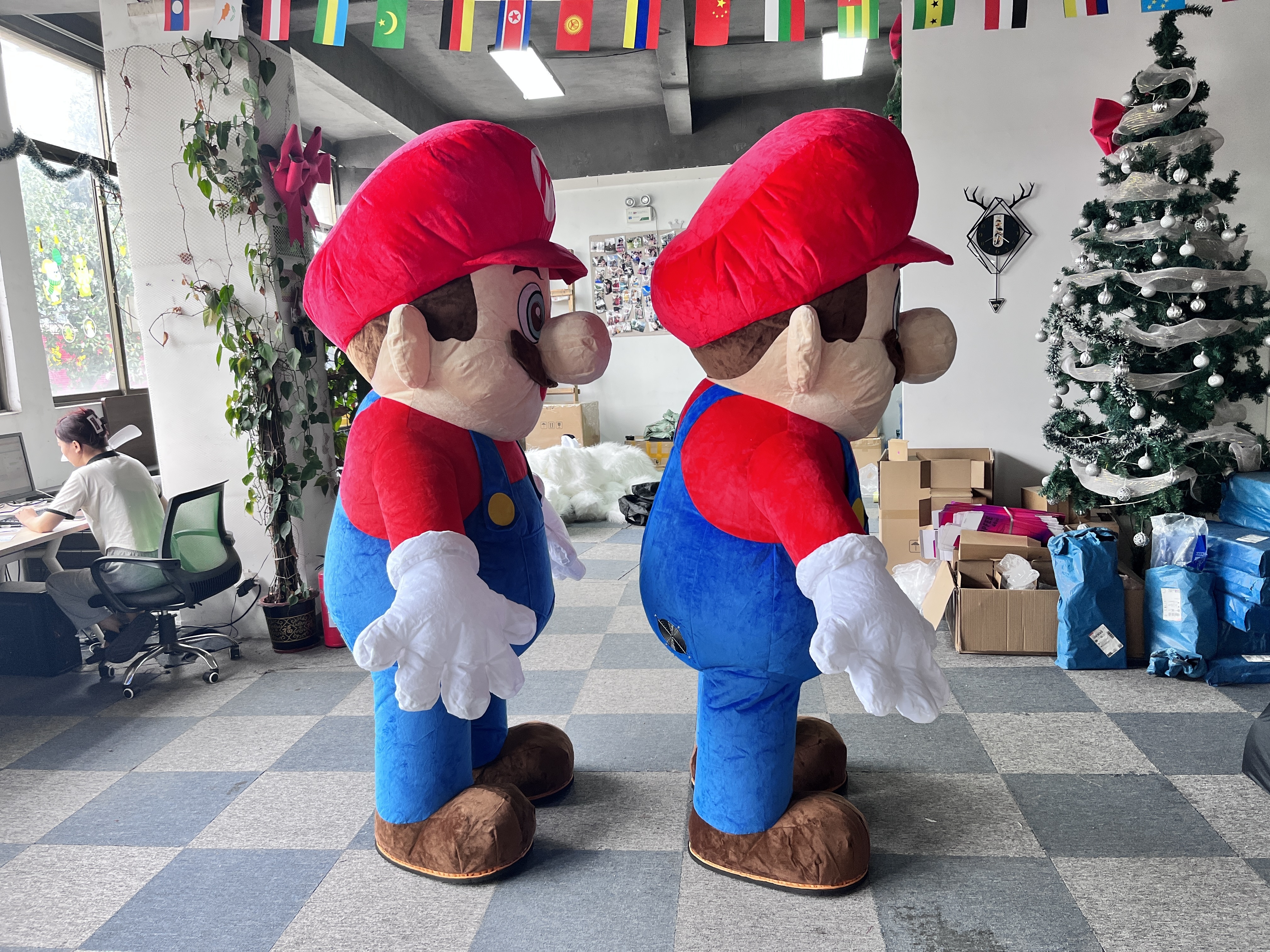 Funtoys MOQ 1 PIECE High quality customized movie Inflatable Super Mario brother Mascot Costume cartoon inflatable Luigi mascot