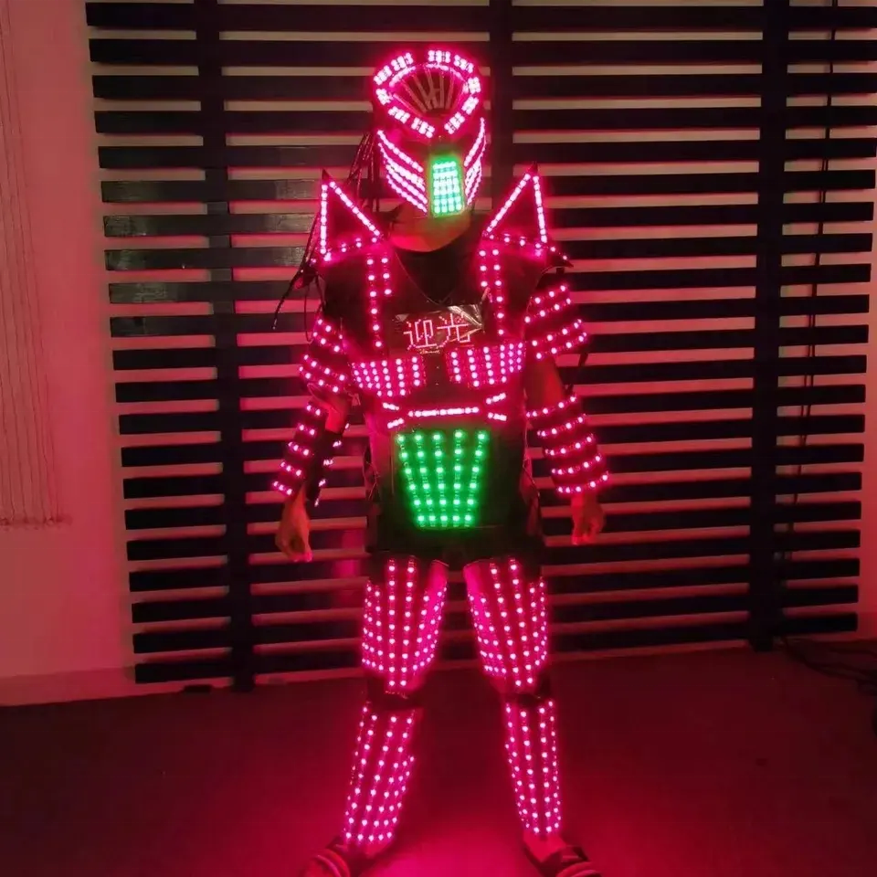 FUNTOYS Digital Screen LED Walker robot suit led party robot costume adult stage clothes luminous costume for dance performance