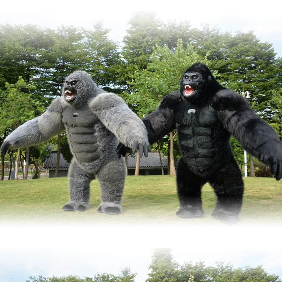 Funtoys King Kong Inflatable Costume for Adult Plush Furry Mascot Anime Halloween Venice Carnival Dress Suit Fursuit Gorilla