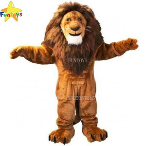 Funtoys CE Lion King Fursuit Mascot Costumes For Adults Christmas Halloween Fancy Dress With Long Hair