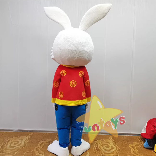 Funtoys Popular giant customized moving inflatable Beaming rabbits mascot costume Inflatable robot mascot adult party costume