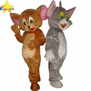 Funtoys CE Tom Cat And Jerry Mouse Mascot Costume Cosplay Film Halloween For Adult