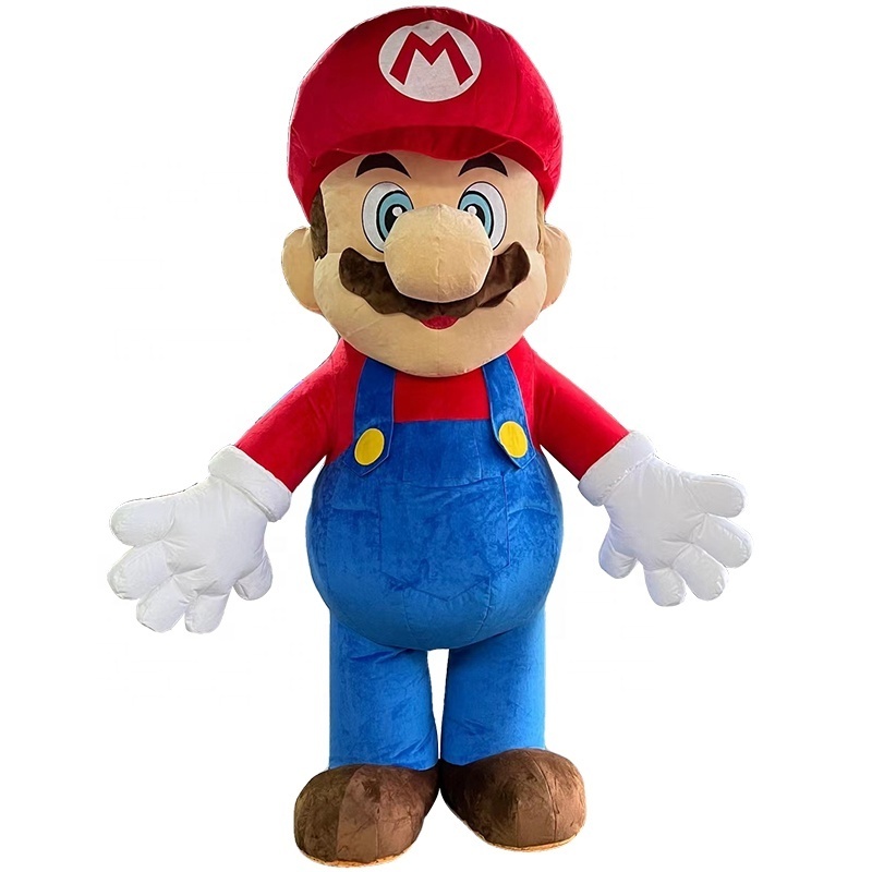 Funtoys Inflatable Super Mario& Luigi 2 Mascot Costume Customized Cartoon Halloween Anime Carnival Mascotte Costumes For Adult