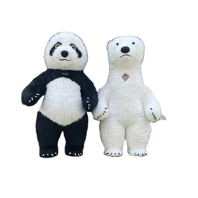 Funtoys hot selling Inflatable Panda Polar Bear Mascot Costume for party walking animal costume for sale