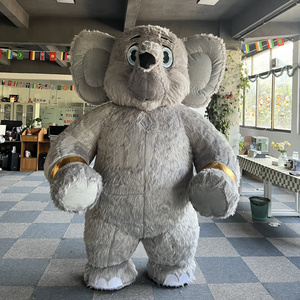 Funtoys Best customized plush walking inflatable gray elephant clothing cartoon animal character mascot costume for Party Event