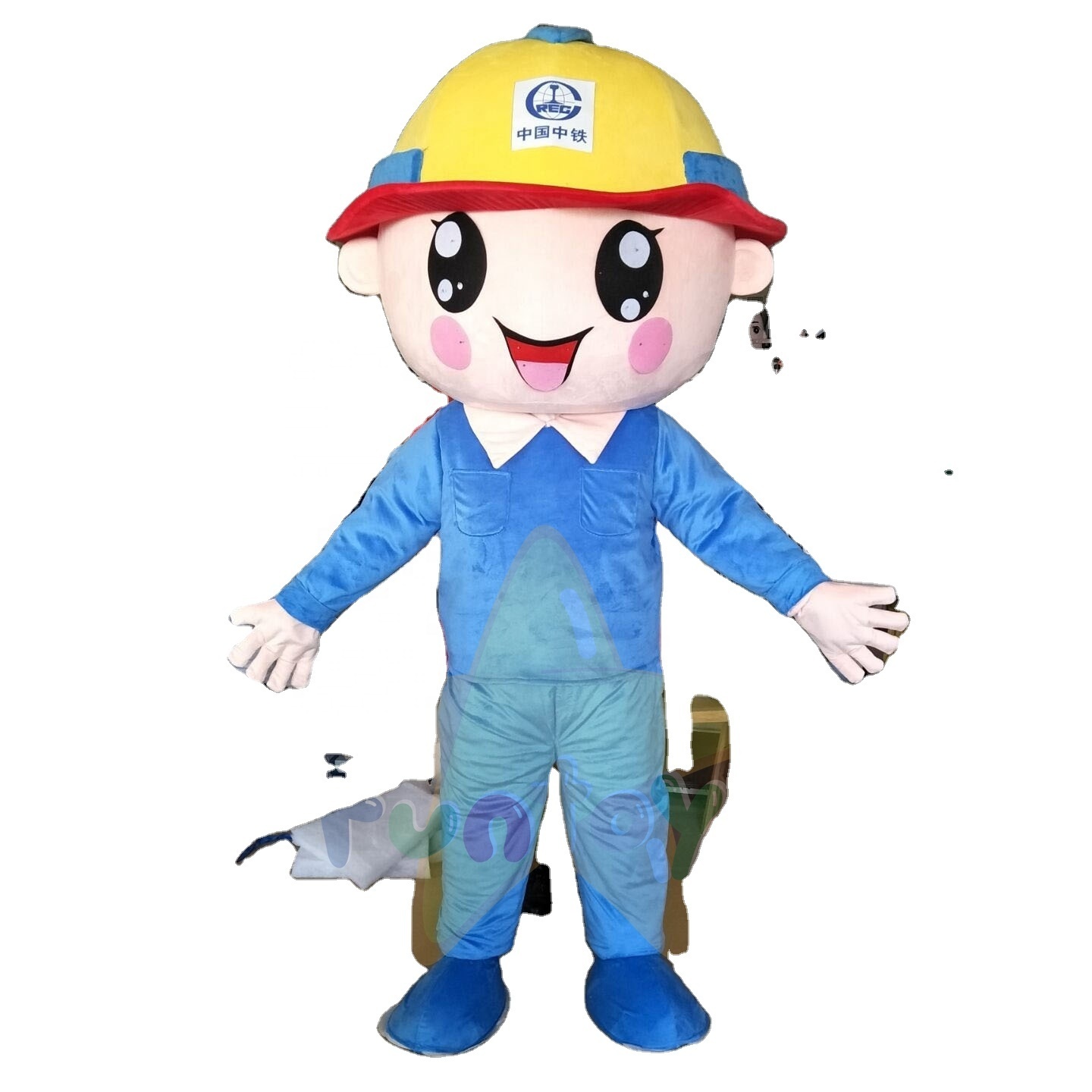 Funtoys Construction Worker Safety Officer Engineering Officer Mascot Costume for Cartoon Character Role-playing