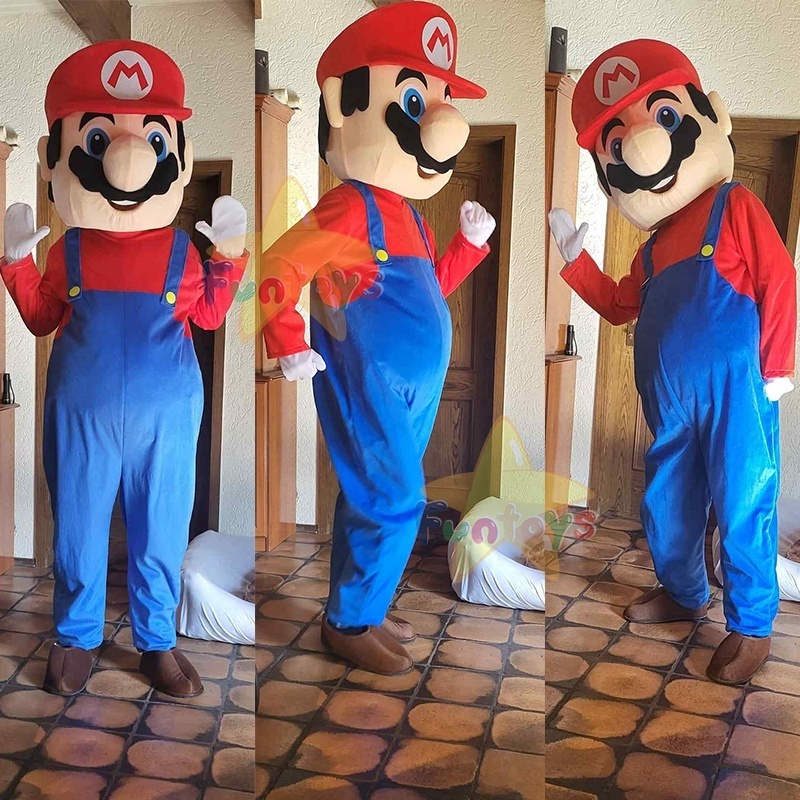 Funtoys Super Mario& Luigi 2 Mascot Costume Customized Cartoon Cosplay Halloween Anime Carnival Mascotte Promotion For Adult