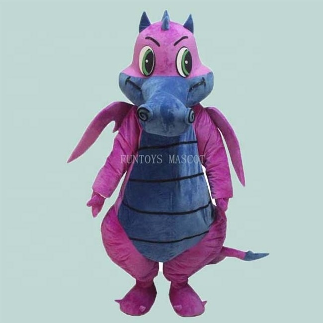 Funtoys  hot selling customized purple dragon Cosplay Mascot Costume Cartoon dinosaur Mascot Costumes for sale