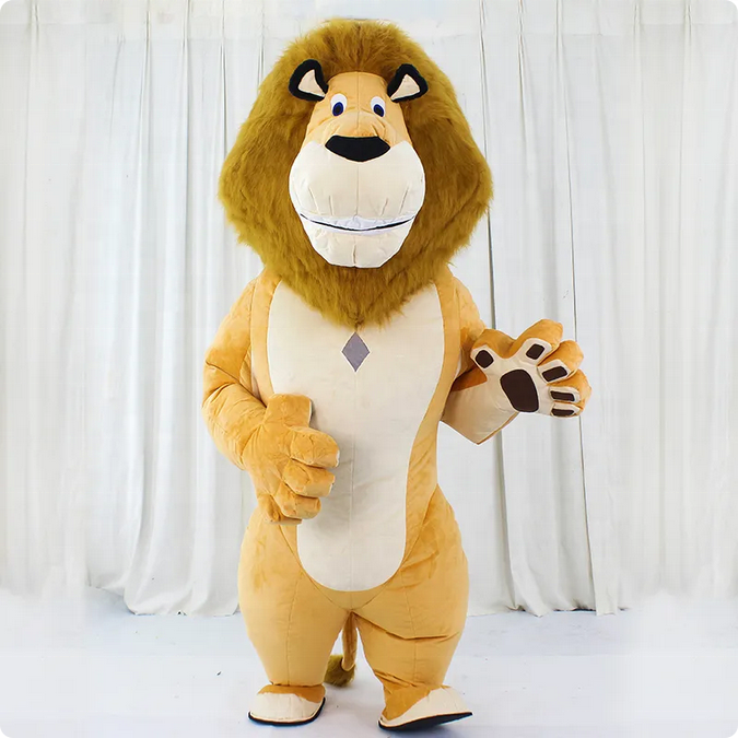 Funtoys Brown Long Fur Lion Mascot Costume for Adult Cartoon Character for Conference Advertising Festival Presentation