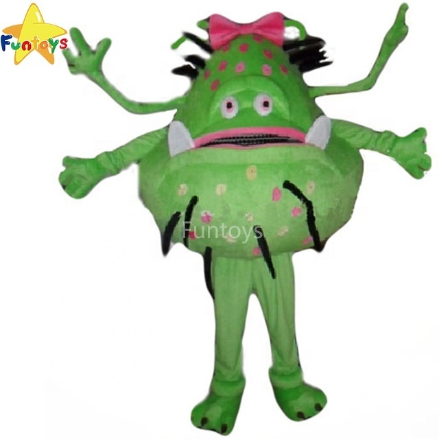 Funtoys CE Green Cartoon Bacteria Germ Alien Girl Mascot Costume Health Theme Virus Anime Costume Carnival Fancy Dress For Adult