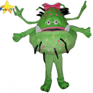 Funtoys CE Green Cartoon Bacteria Germ Alien Girl Mascot Costume Health Theme Virus Anime Costume Carnival Fancy Dress For Adult